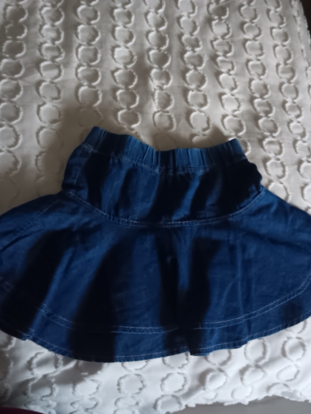 Toffee Apple Dark Blue Denim Ruffled Mini Skirt